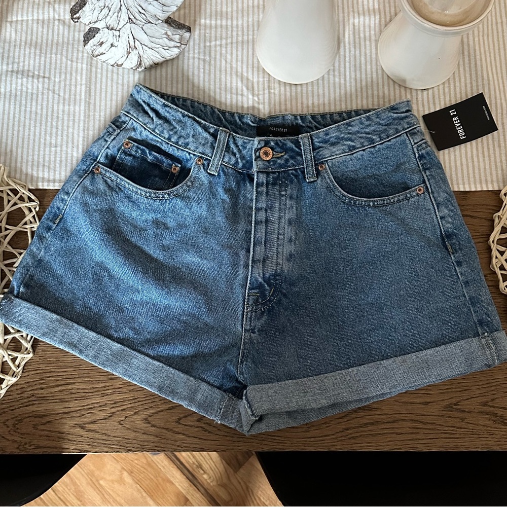 Cuffed Denim Jean Shorts - Size 29